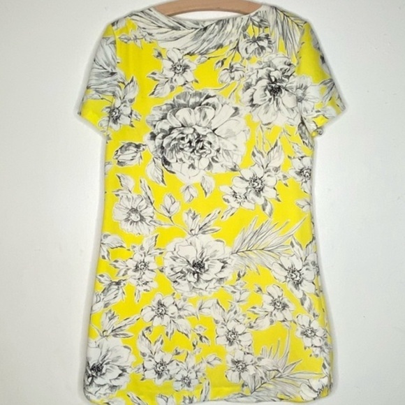 Juicy Couture floral shift dress relaxed stretch lined yellow and white - Picture 6 of 11